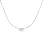 9ct White Gold Emerald Cut Lab Grown Diamond Necklace 1