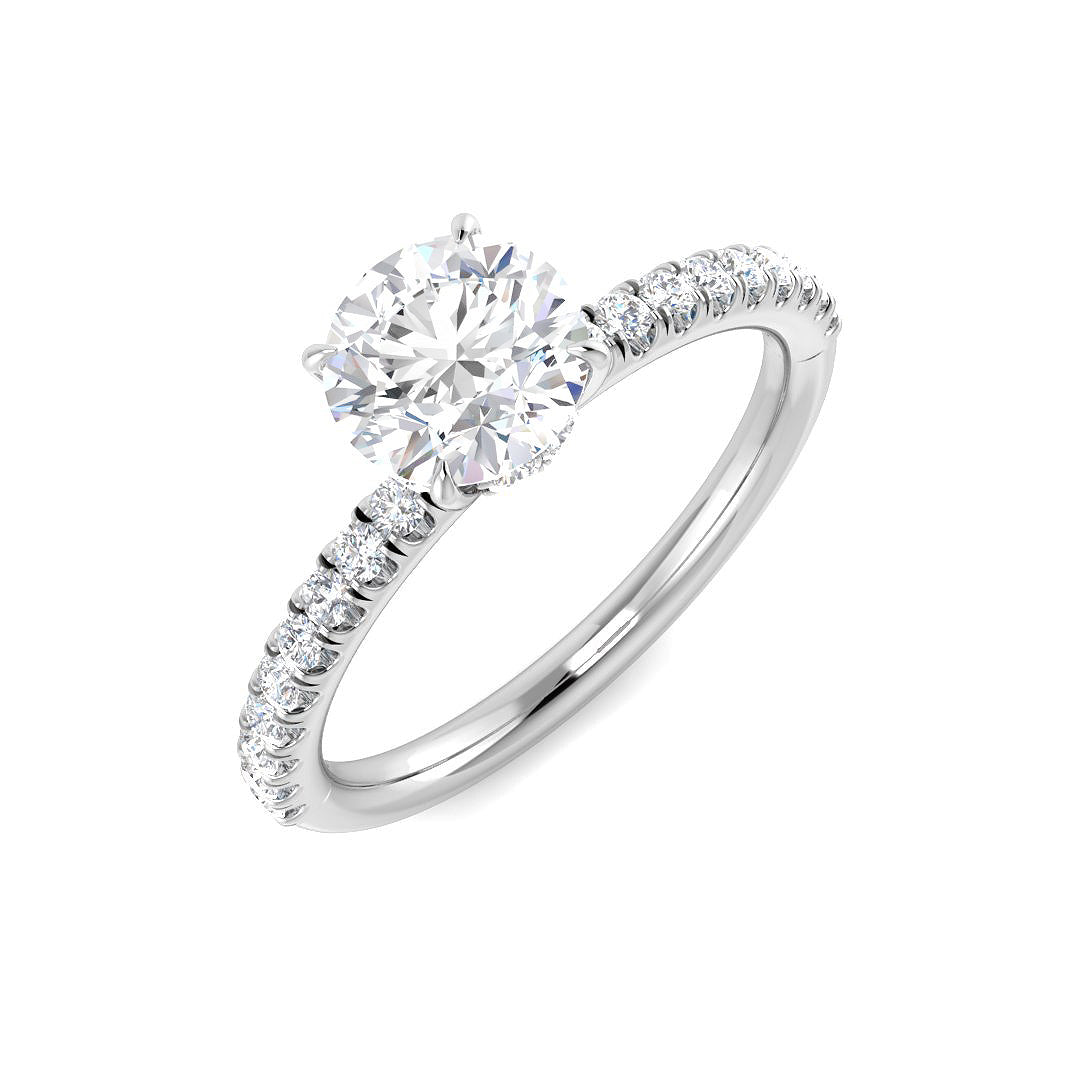 9ct White Gold Round Lab Grown Diamond Ring 1
