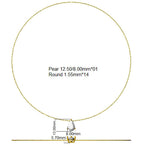 9ct White Gold Pear Lab Grown Diamond Necklace 2