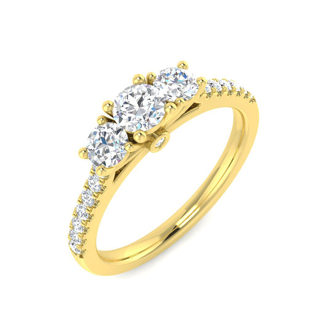 9ct Yellow Gold Round Lab Grown Diamond Ring 1