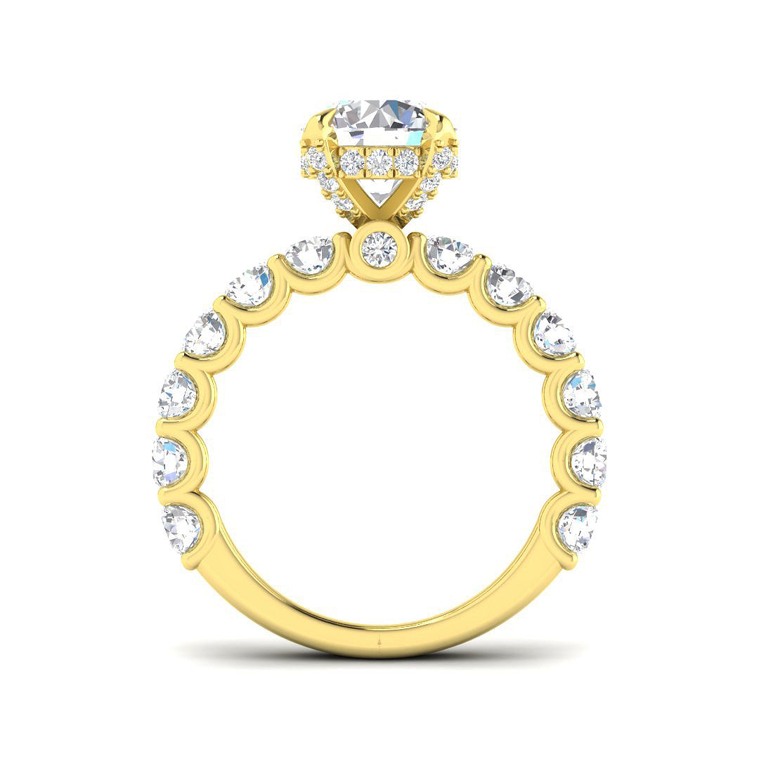 18ct Yellow Gold Round Lab Grown Diamond Ring 2