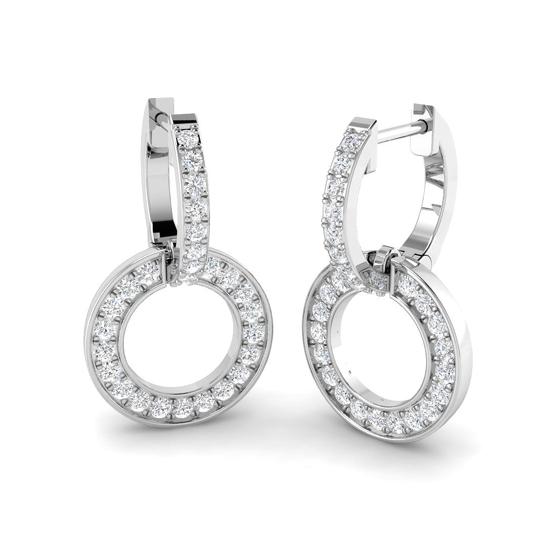 9ct White Gold Round Lab Grown Diamond Earrings 1