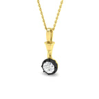 9ct Yellow Gold Round Lab Grown Diamond Pendant 1