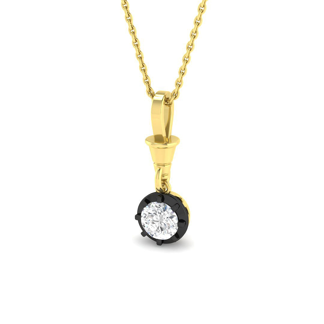 9ct Yellow Gold Round Lab Grown Diamond Pendant 1