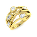 9ct Yellow Gold Emerald Cut and Marquise and Oval and Pear Diamond Ring 1