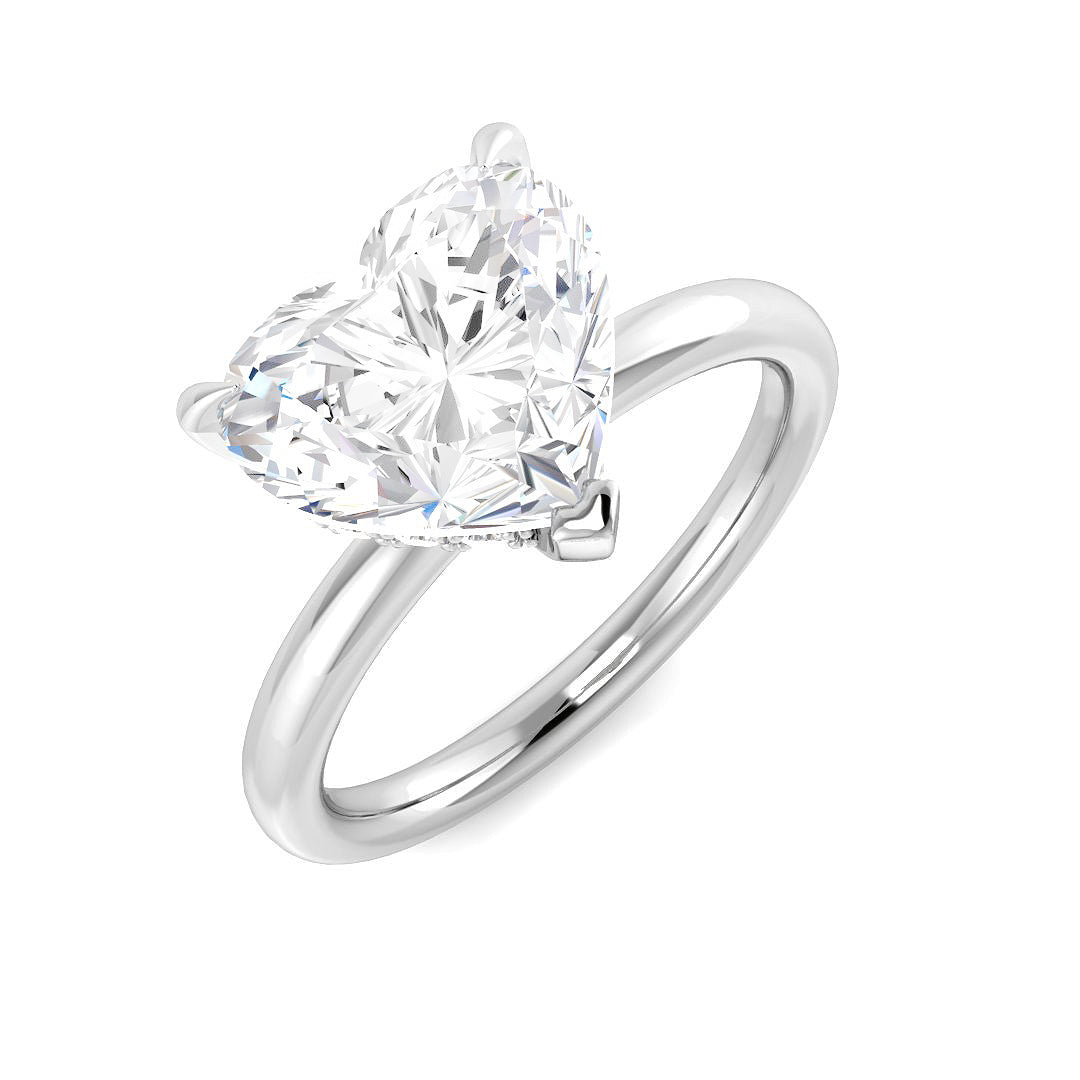 Platinum Heart Lab Grown Diamond Ring 1