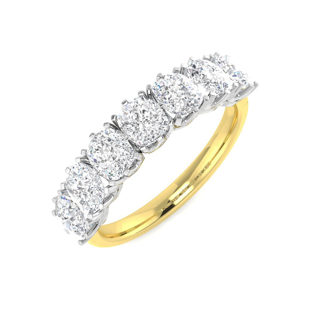 9ct Two Tone Cushion Cvd Old Cut Ring 1
