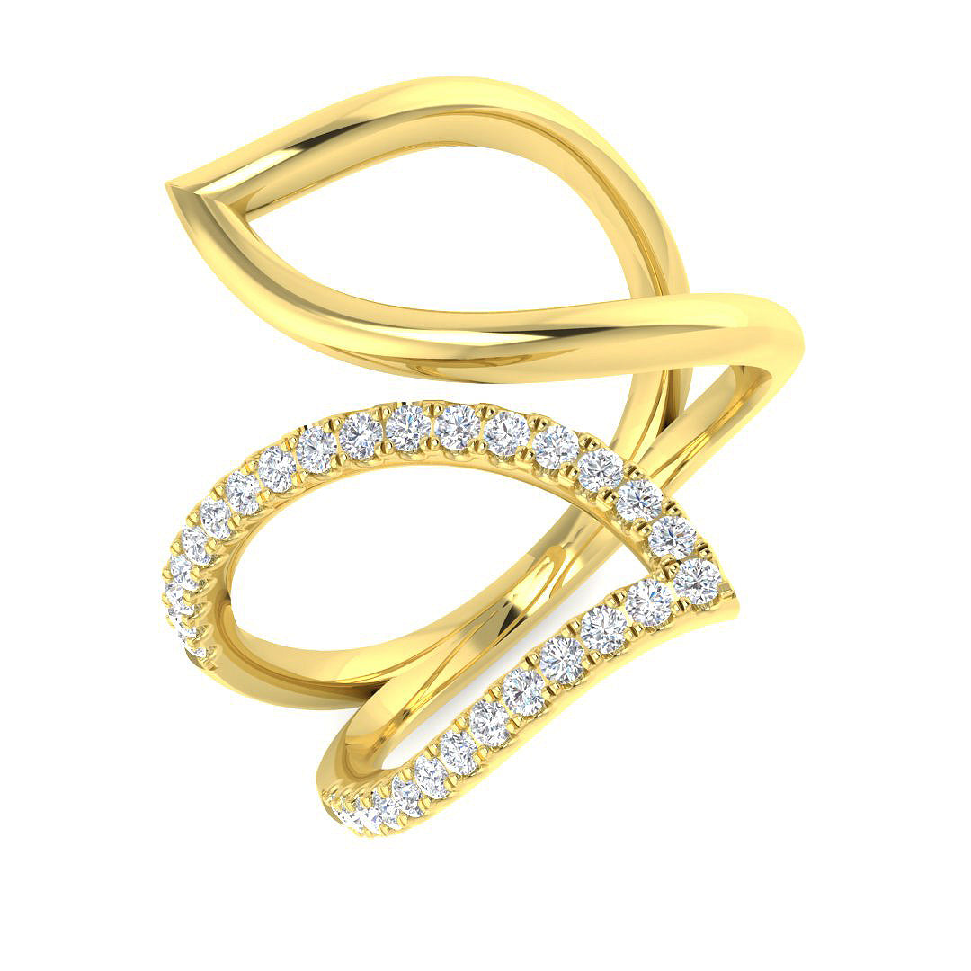 9ct Yellow Gold Round Lab Grown Diamond Ring 1