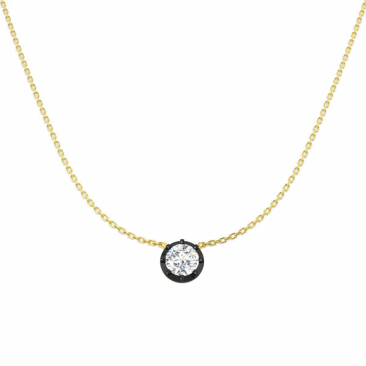 9ct Yellow Gold Round Lab Grown Diamond Necklace 1