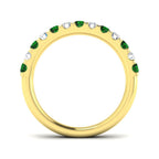 9ct Yellow Gold Round Emerald and Diamond Ring 2