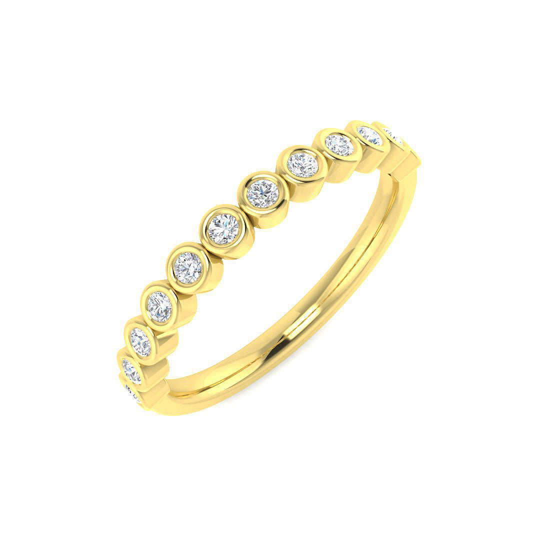 9ct Yellow Gold Round Lab Grown Diamond Ring 1