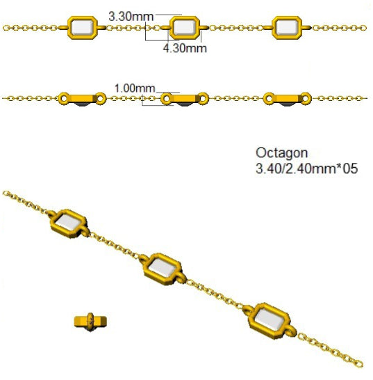 9ct Yellow Gold Emerald Cut Lab Grown Diamond Bracelet 2