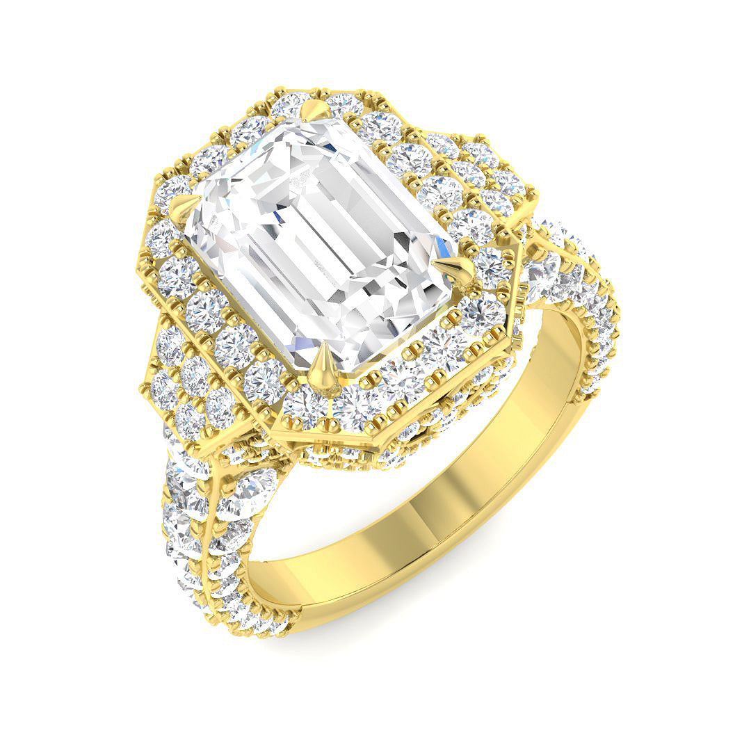 9ct Yellow Gold Radiant Lab Grown Diamond Ring 1