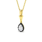 9ct Yellow Gold Pear Lab Grown Diamond Pendant 1