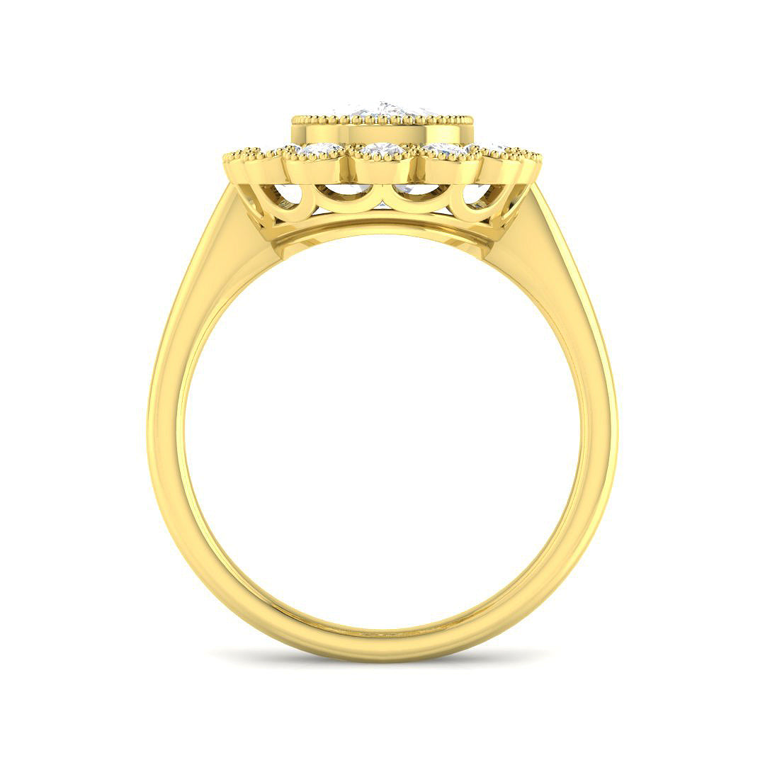 9ct Yellow Gold Cushion Cvd Old Cut Ring 2