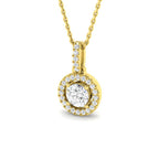 9ct Yellow Gold Round Lab Grown Diamond Pendant 1