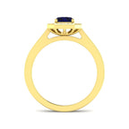9ct Yellow Gold Baguette and Emerald Cut Blue Sapphire and Diamond Ring 2
