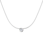 9ct White Gold Round Lab Grown Diamond Necklace 1