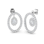 9ct White Gold Oval Lab Grown Diamond Earrings 1