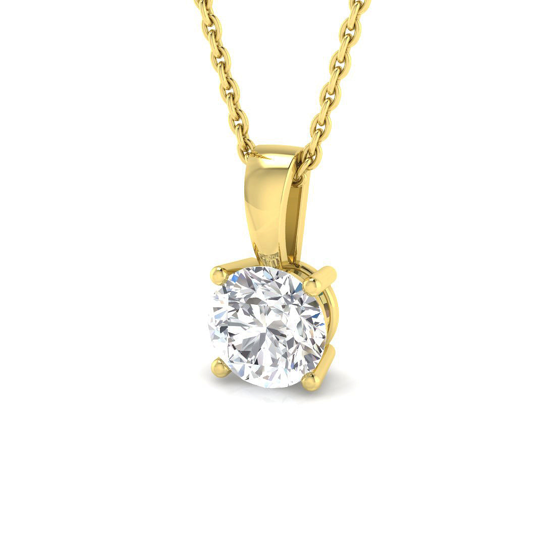 9ct Yellow Gold Round Lab Grown Diamond Pendant 1