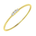 9ct Yellow Gold Round Lab Grown Diamond Bangle 1
