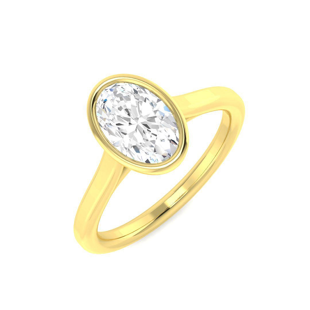 9ct Yellow Gold Oval Lab Grown Diamond Ring 1