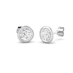 18ct White Gold Round Lab Grown Diamond Earrings 1