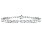 9ct White Gold Emerald Cut Lab Grown Diamond Bracelet 1
