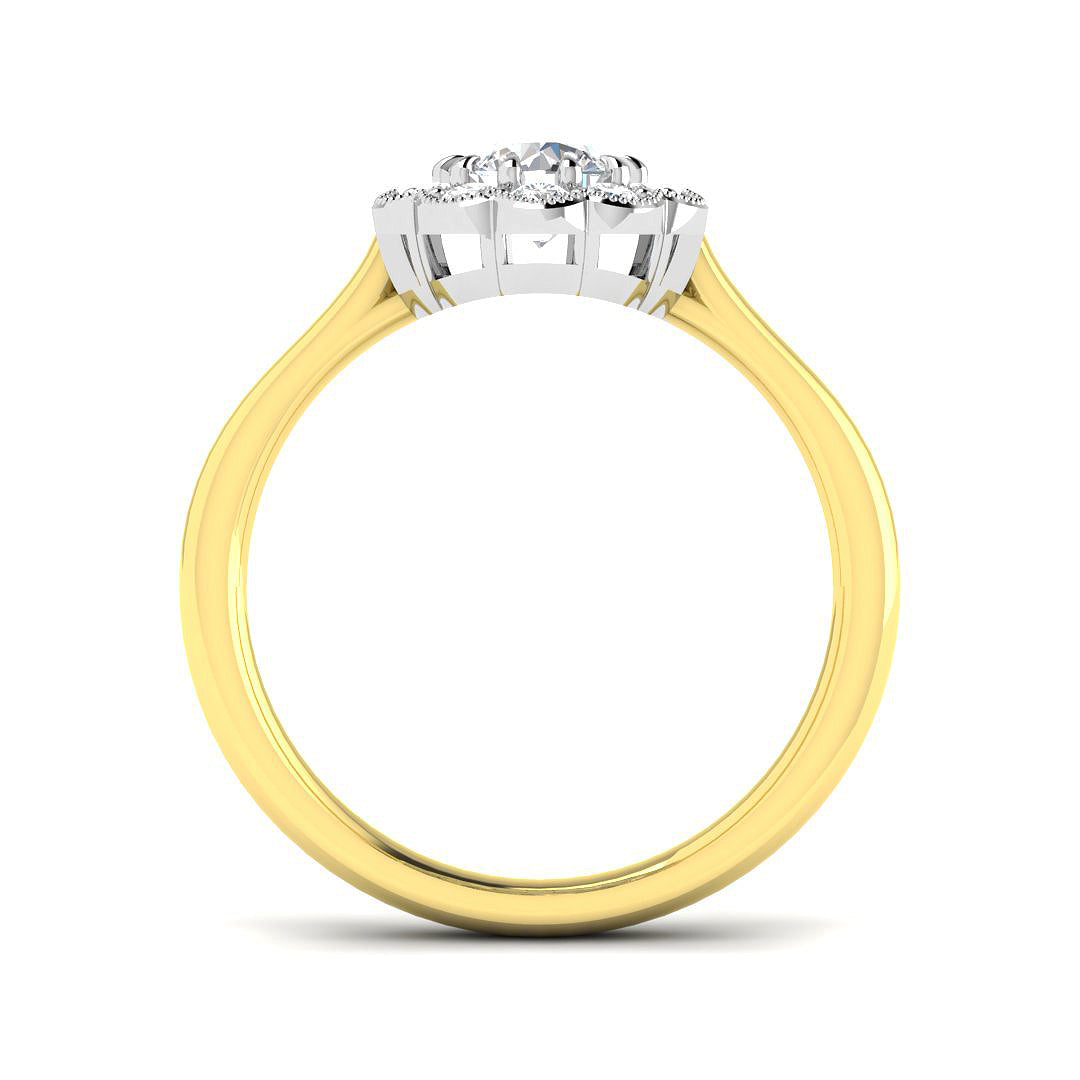 9ct Yellow Gold Round Lab Grown Diamond Ring 2