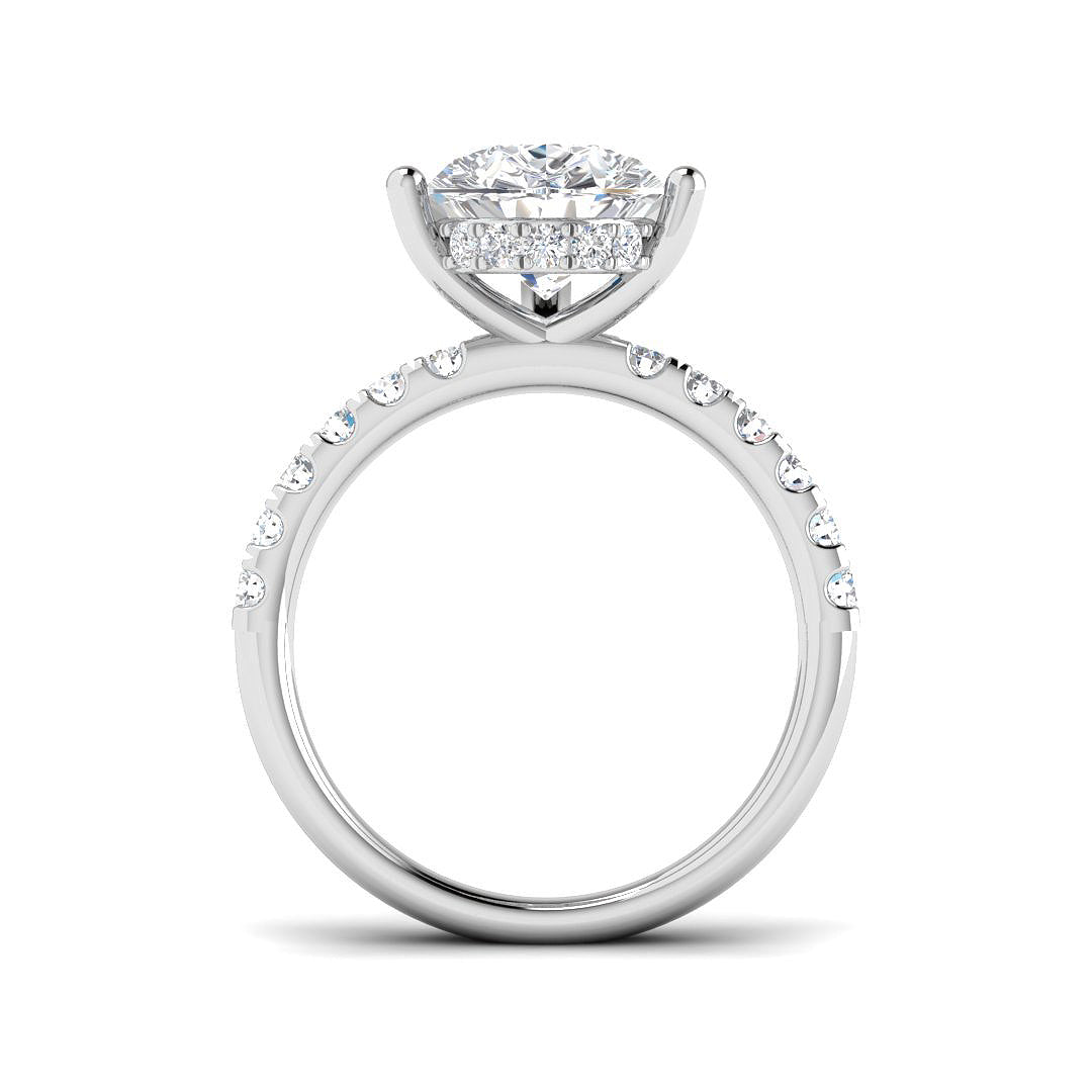 9ct White Gold Pear Lab Grown Diamond Ring 2