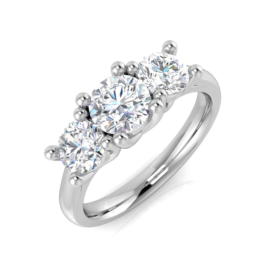 9ct White Gold Round Lab Grown Diamond Ring 1