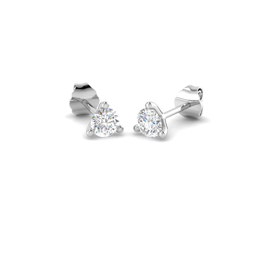 9ct White Gold Round Lab Grown Diamond Earrings 1