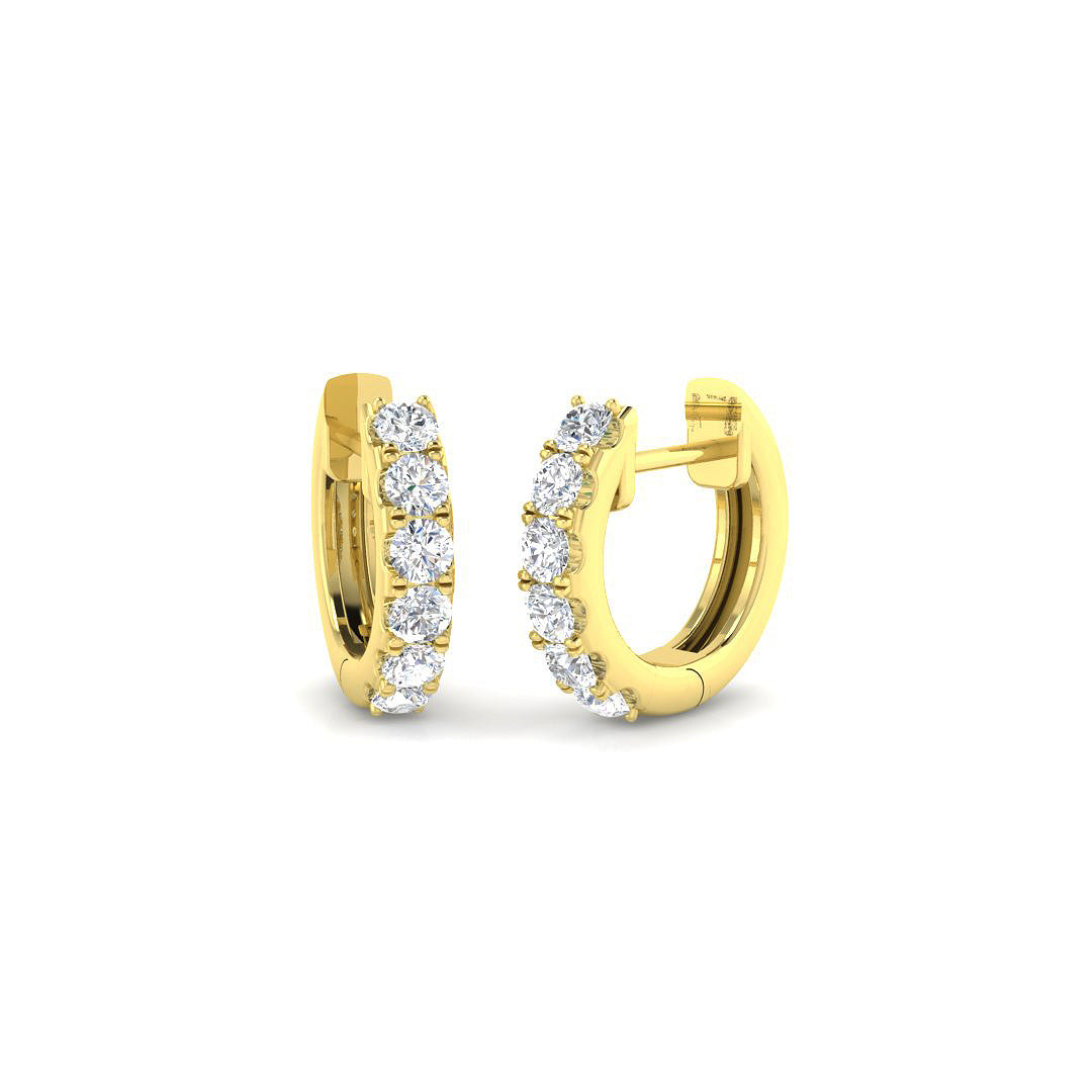 9ct Yellow Gold Round Lab Grown Diamond Earrings 1