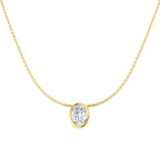9ct Yellow Gold Oval Lab Grown Diamond Necklace 1