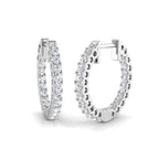 9ct White Gold Round Lab Grown Diamond Earrings 1