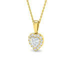 9ct Yellow Gold Heart Lab Grown Diamond Pendant 1