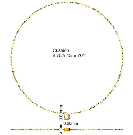 9ct White Gold Cushion Lab Grown Diamond Necklace 2