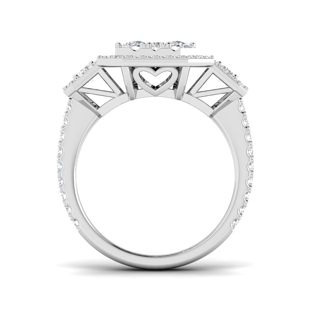 9ct White Gold Round Lab Grown Diamond Ring 2