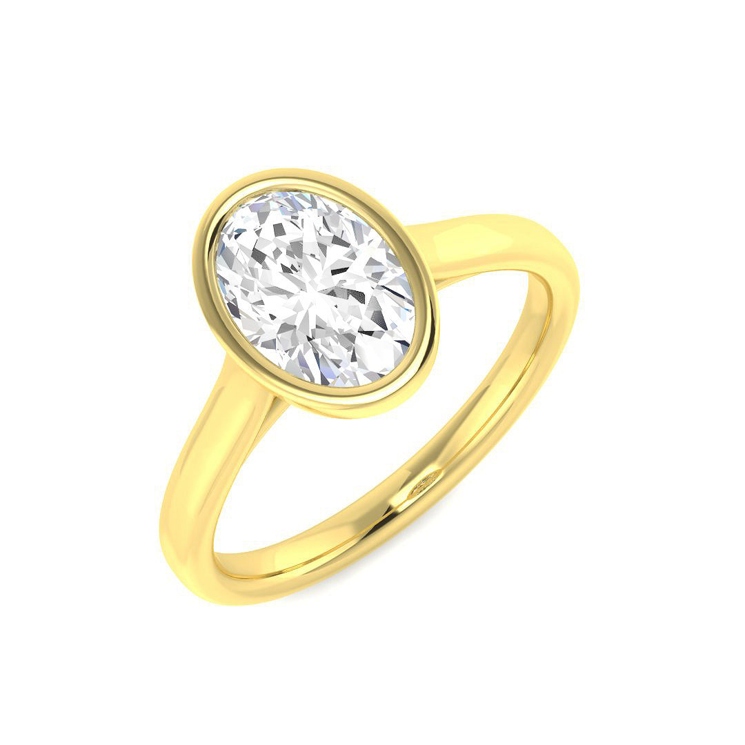 9ct Yellow Gold Oval Lab Grown Diamond Ring 1