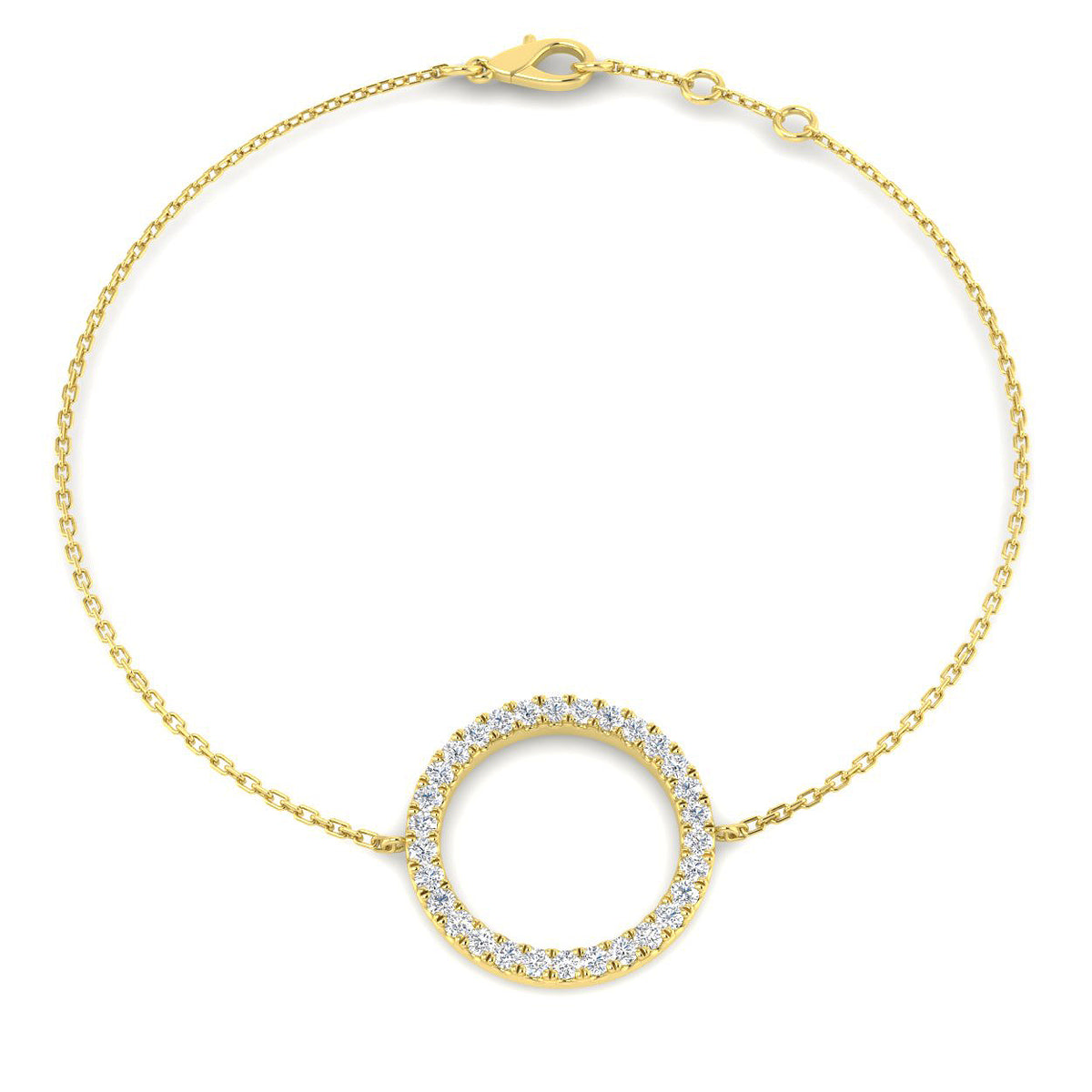 9ct Yellow Gold Round Lab Grown Diamond Bracelet 1