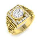 9ct Yellow Gold Round Lab Grown Diamond Ring 1