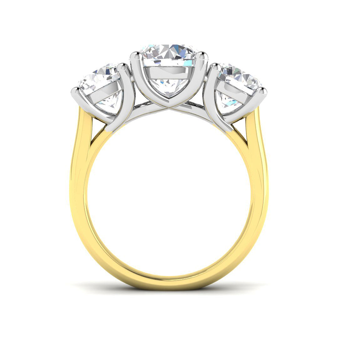 18ct Two Tone Round Lab Grown Diamond Ring 2