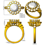 9ct Two Tone Round Cvd Old Cut Ring 3