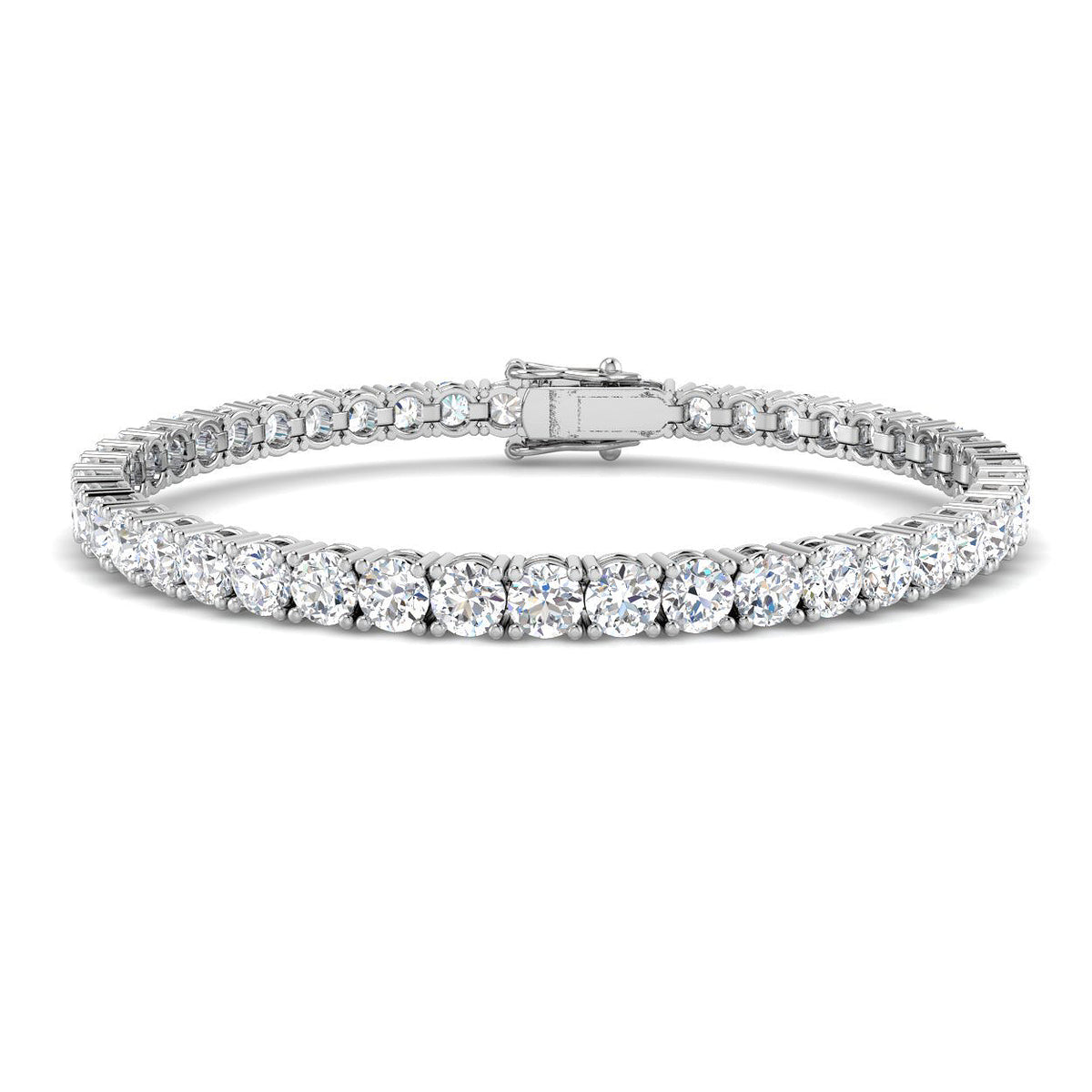 9ct White Gold Round Lab Grown Diamond Bracelet 1