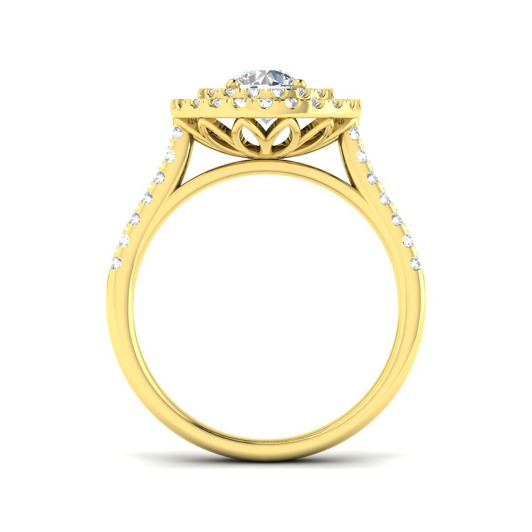 9ct Yellow Gold Round Lab Grown Diamond Ring 2