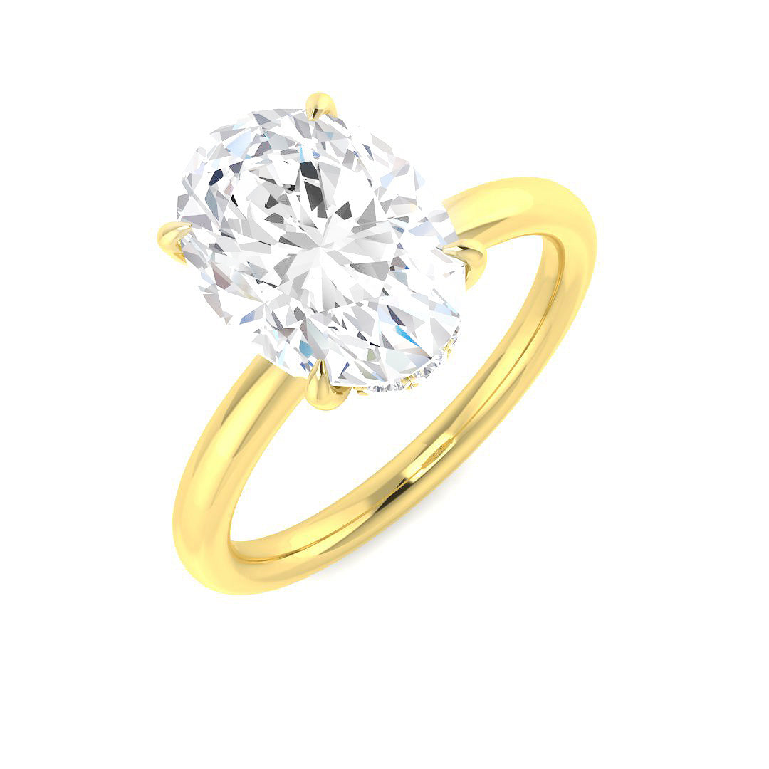 9ct Yellow Gold Oval Lab Grown Diamond Ring 1