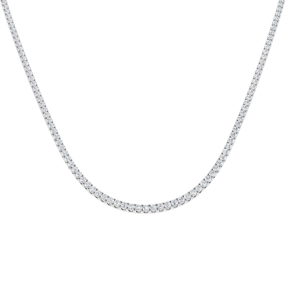 9ct White Gold Round Lab Grown Diamond Necklace 1