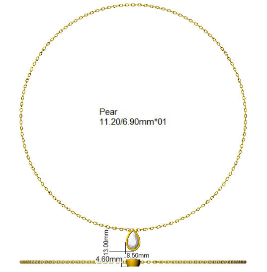 9ct Yellow Gold Pear Lab Grown Diamond Necklace 2