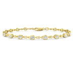 9ct Yellow Gold Oval Lab Grown Diamond Bracelet 1