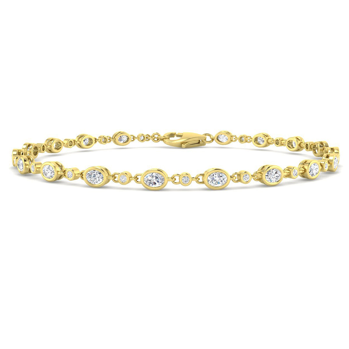 9ct Yellow Gold Oval Lab Grown Diamond Bracelet 1